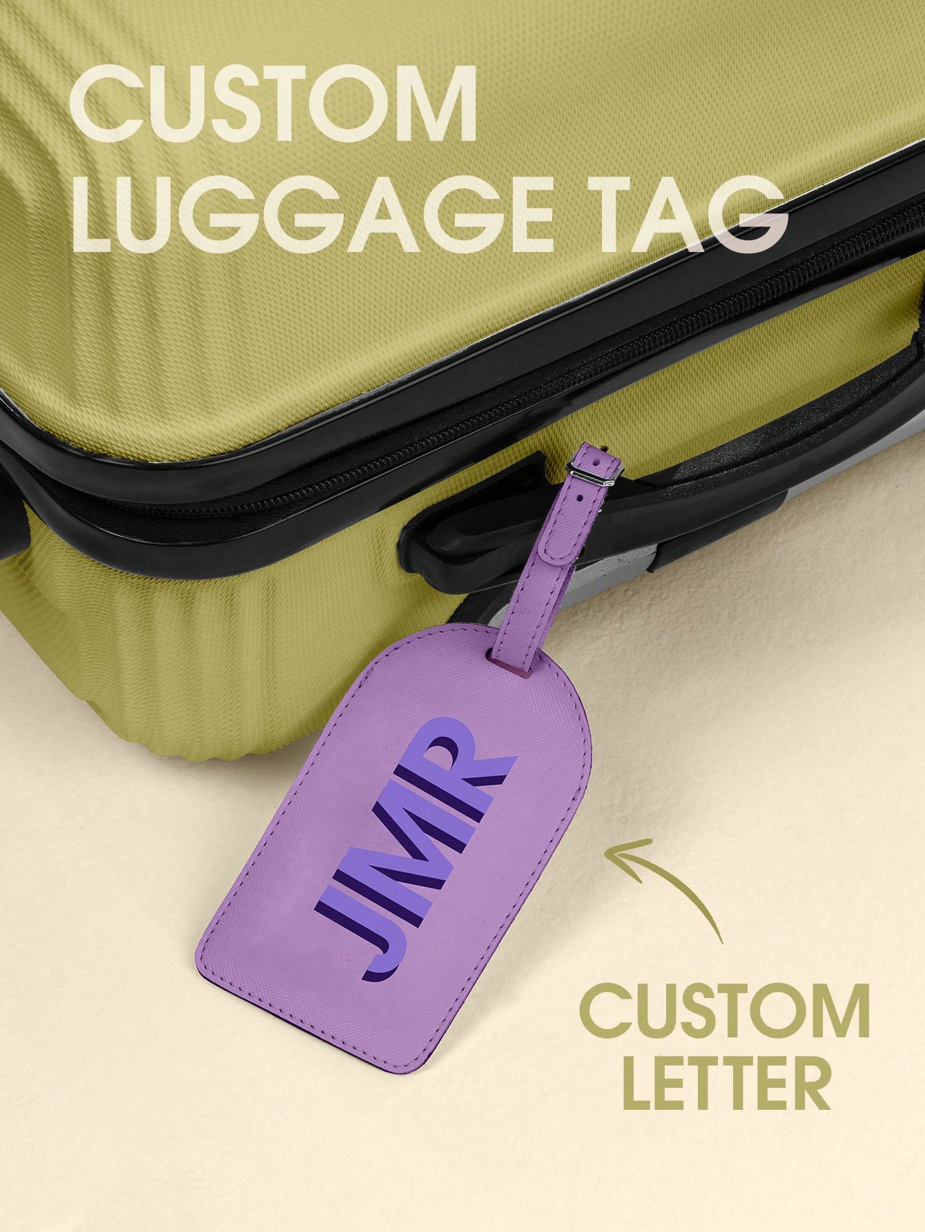 Travel Accessories Bag For Men - Tag Bagasi Inisial Pribadi Huruf Kustom