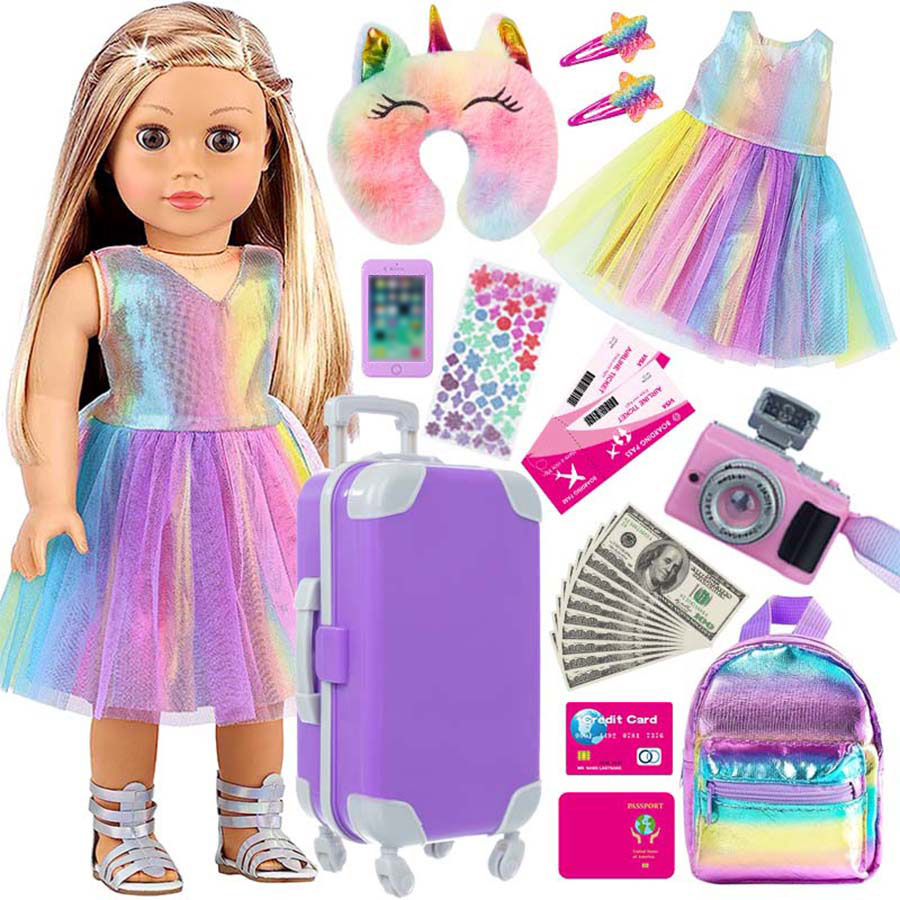 Travel Accessories Teens - Pakaian dan Aksesoris Boneka 18 inci,