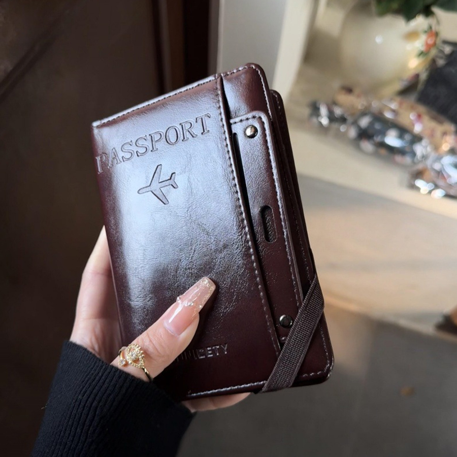 Travel Accessories In Bulk - Kombinasi Tempat Paspor dan Dompet, Anti-Pencurian,