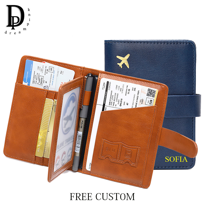 Travel Accessories Bag For Men - Dompet Paspor Perjalanan Huruf Kustom Kulit