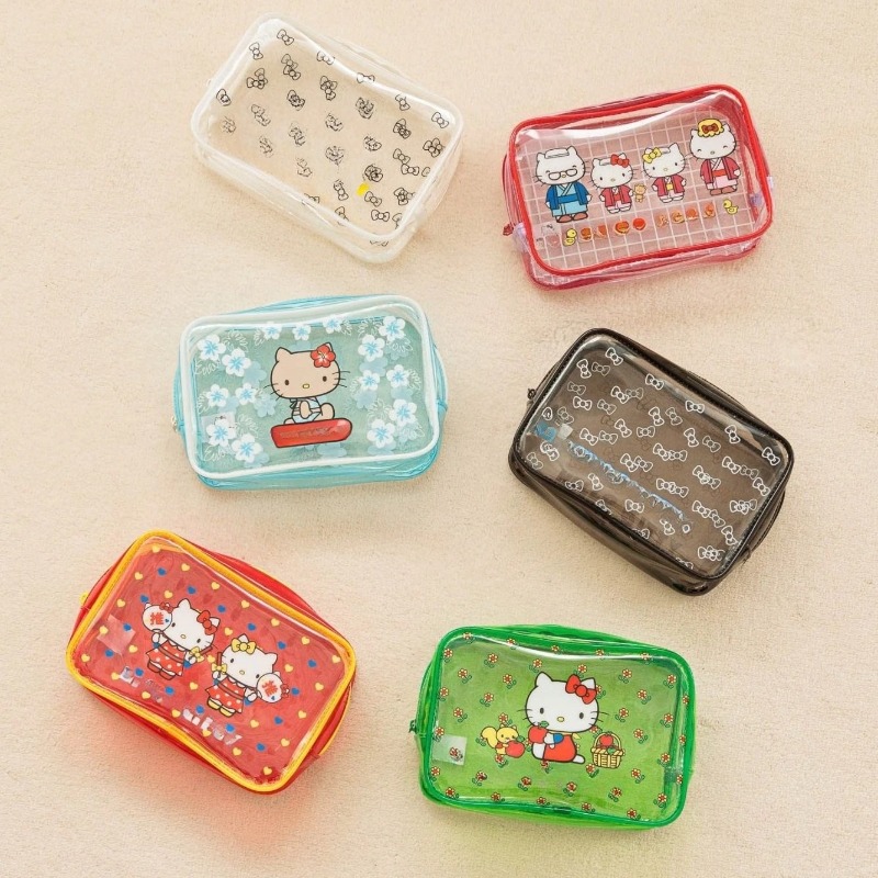 Travel Accessories Toiletry Bag - Tas Kosmetik Hello Kitty Kartun, Transparan,