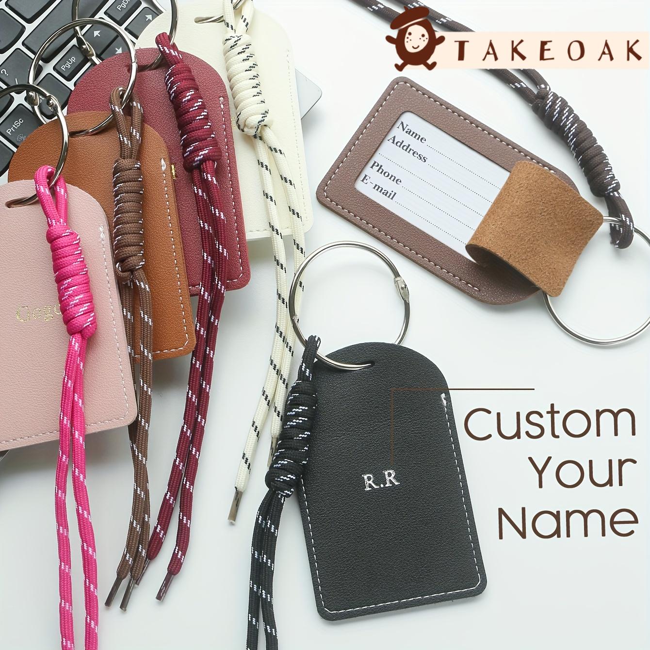 Travel Accessories For Kids - Tag Bagasi Kulit Inisial Ganda Kustom