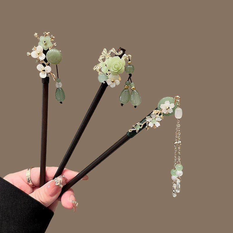 Travel Accessories New - Jepit Rambut Kayu Antik Wanita Elegan,