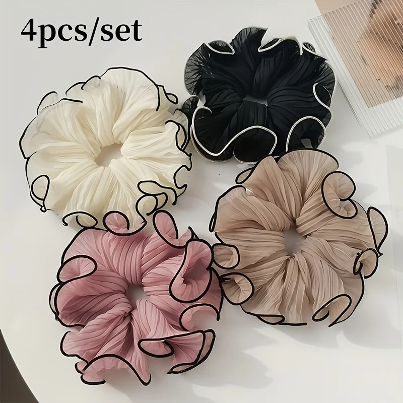 Travel Accessories In Bulk - 4 Buah/Set Ikat Rambut Kain Berumbai