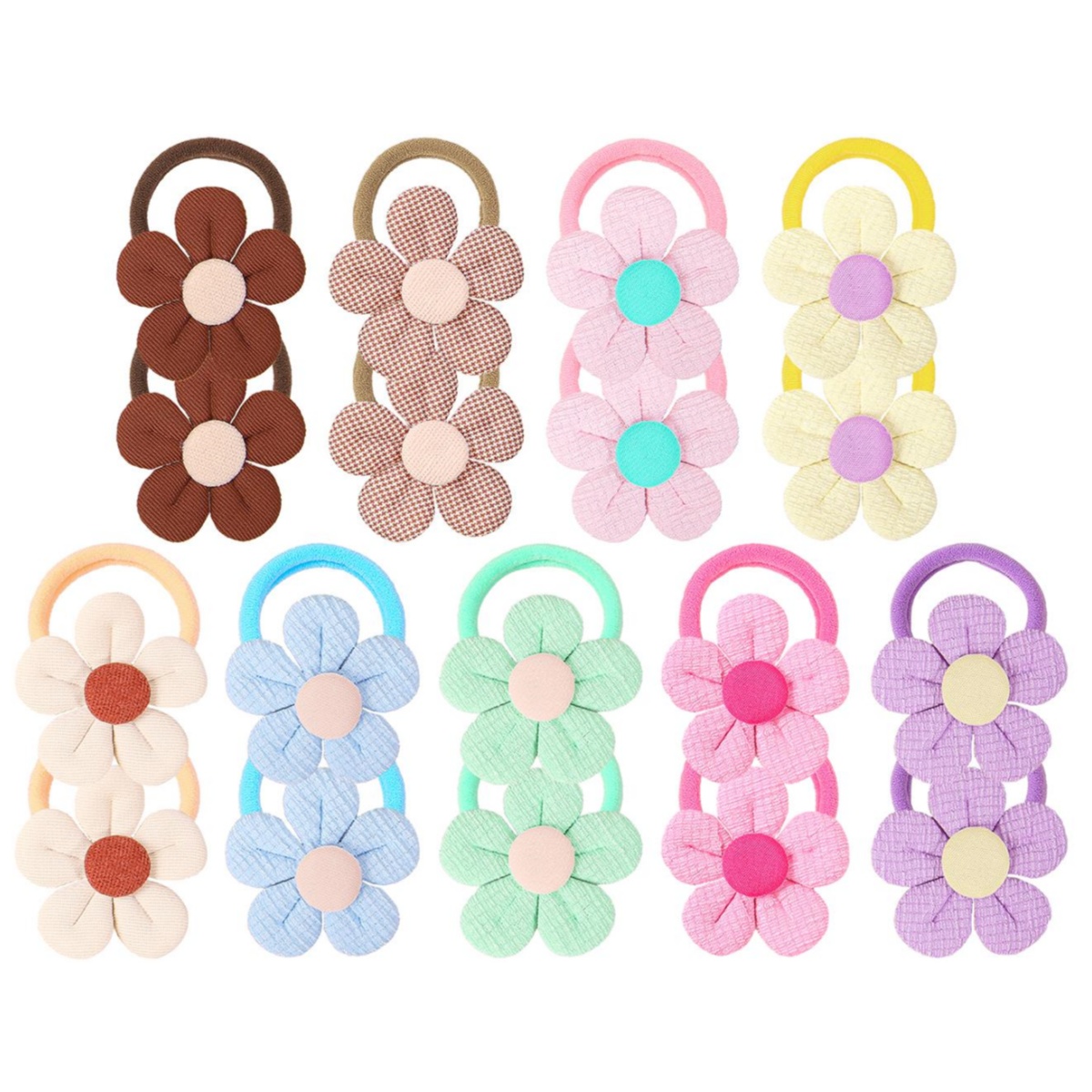 Travel Accessories For Girls - 18 Buah Ikat Rambut Bunga Matahari
