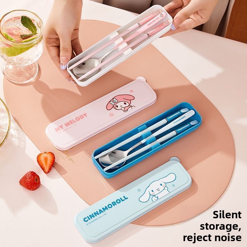 Travel Accessories Teens - Set Peralatan Makan Portabel Motif Tengkorak