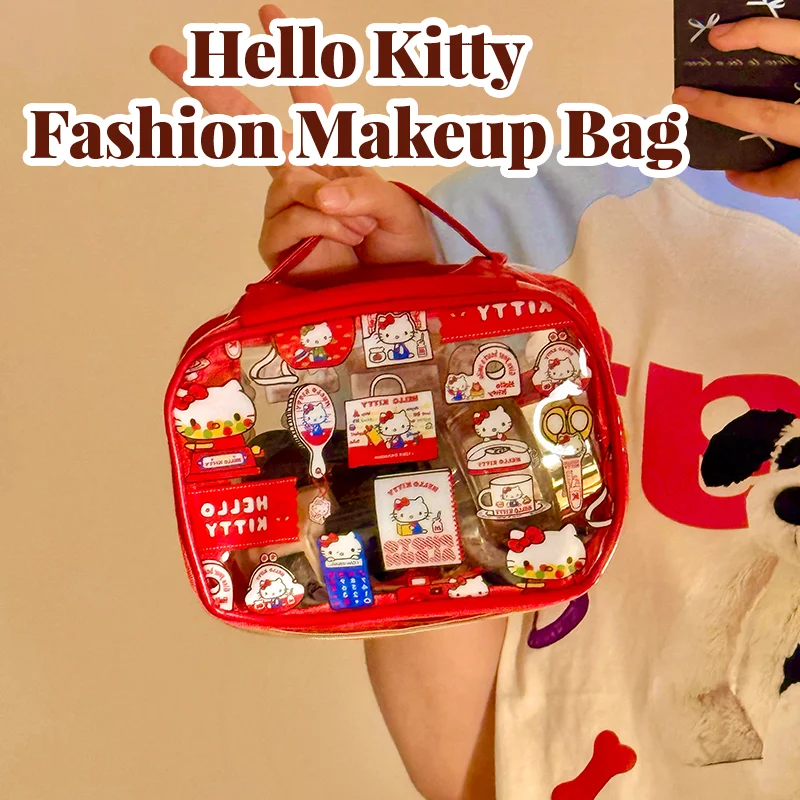 Travel Accessories Toiletry Bag - Tas Kosmetik PVC Motif Kucing Lucu,