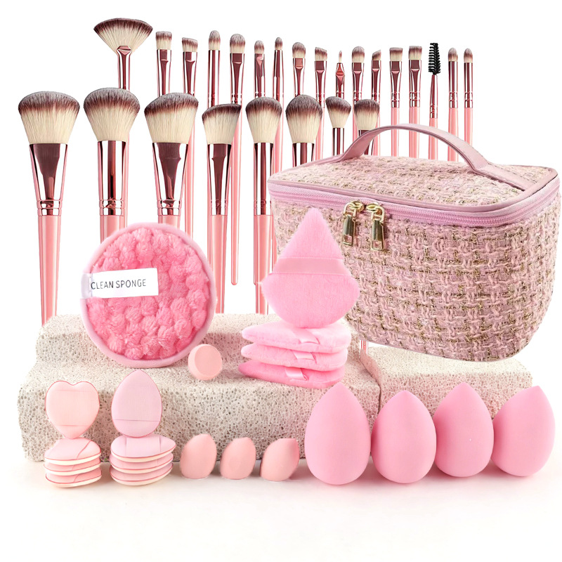 Set Kuas Makeup Gaya Chic deng - Travel Accessories Toiletry Bag ulasan dan harga