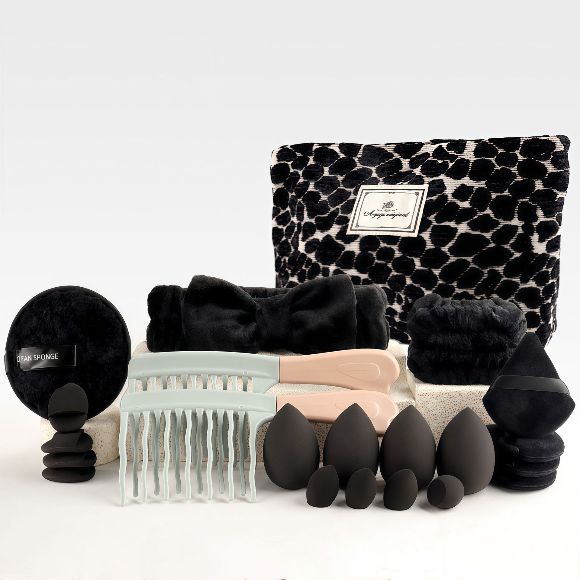 Set Kuas Makeup Gaya Chic deng - Travel Accessories Toiletry Bag ulasan dan harga