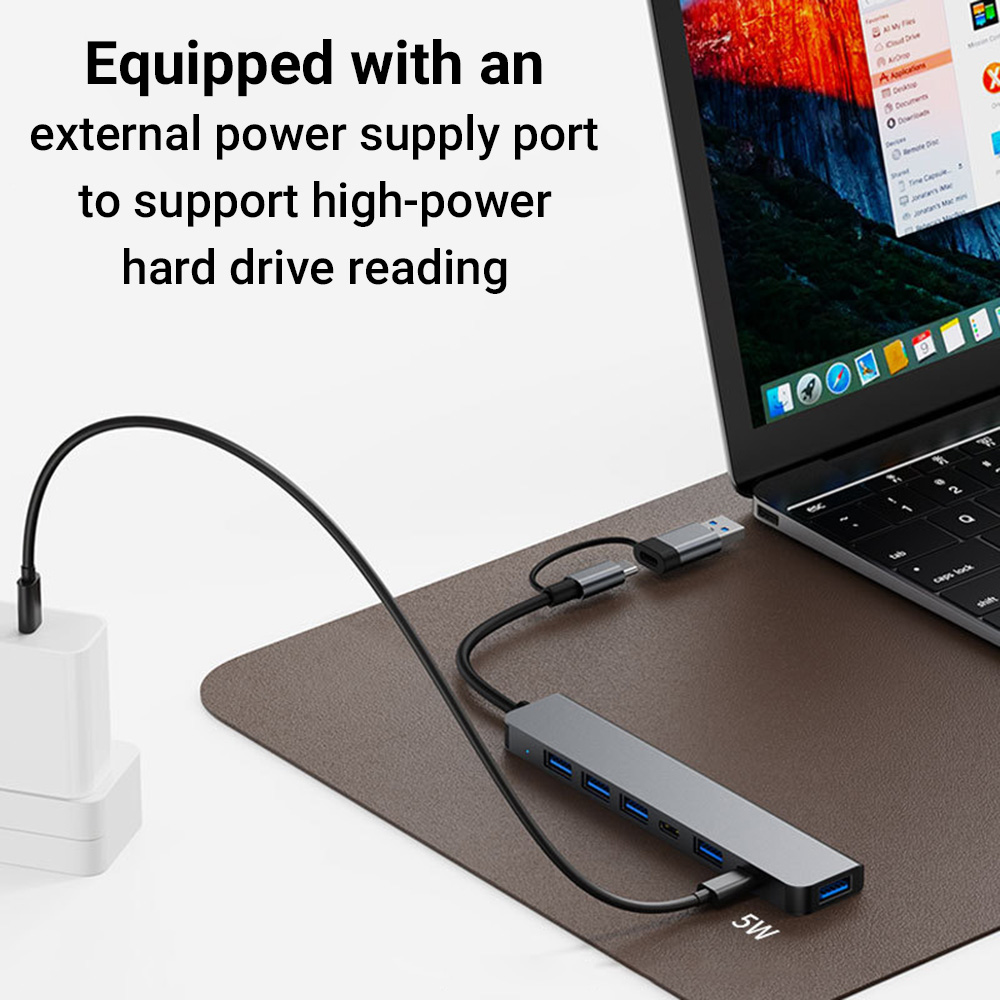 Hub Stasiun Dok USB-C & USB 7- - Travel Accessories You Need ulasan dan harga