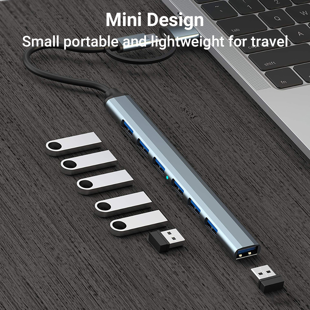 Hub Stasiun Dok USB-C & USB 7- - Travel Accessories You Need ulasan dan harga