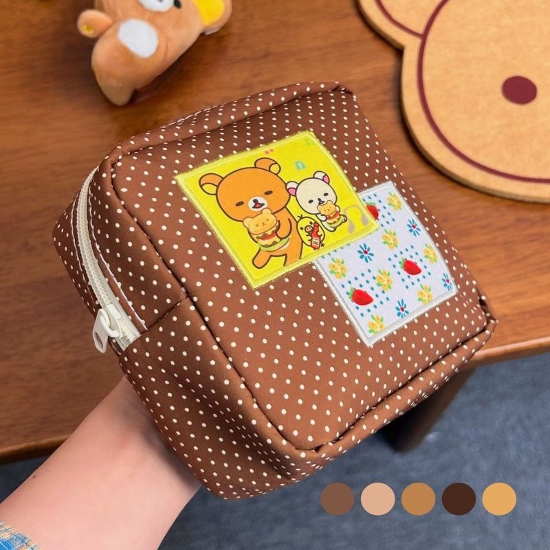 Tas Kosmetik Polkadot Coklat R - Travel Access ulasan dan harga