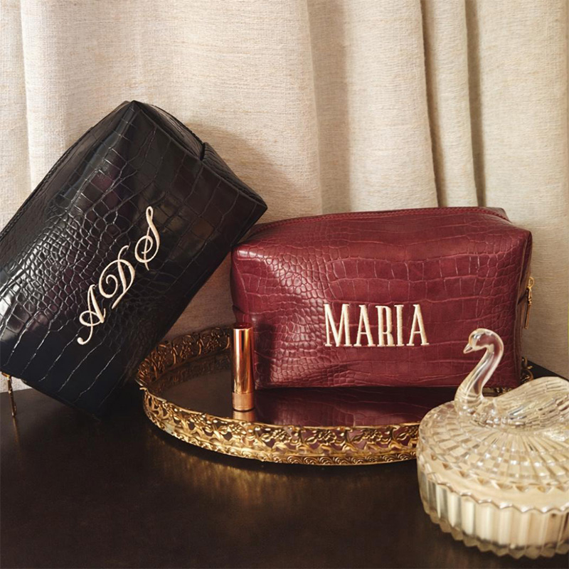Tas Makeup Bordir Motif Buaya, - Travel Accessories Ideas ulasan dan harga