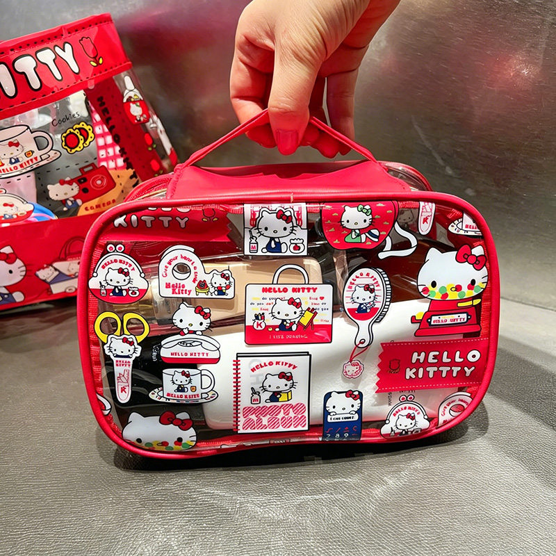 Tas Kosmetik PVC Motif Kucing  - Travel Accessories Toiletry Bag ulasan dan harga